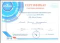 2018 г. Сертификат за участие в вебинаре.